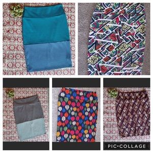 5 EUC LuLaRoe Cassie skirts Sz large